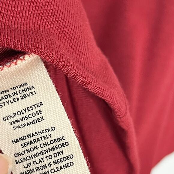 Soft Surroundings Womens Madeline Tunic Top XS Moroccan Red Layered V Neck - Picture 11 of 11